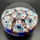 Vintage Mini Murano Closepack Millefiori Art Glass Multicolor Paperweight