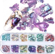 Abalone Shell Flakes for Nail Art - Colorful Seashell Sequins Glitter Irregular