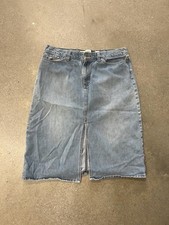 Gap Womens blue denim midi skirt with slit in cotton Blue Skirt size 14