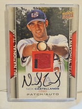 NICK CASTELLANOS 2009 Upper Deck USA RPA Jersey Patch AUTO Rookie Card RC #60/99. rookie card picture