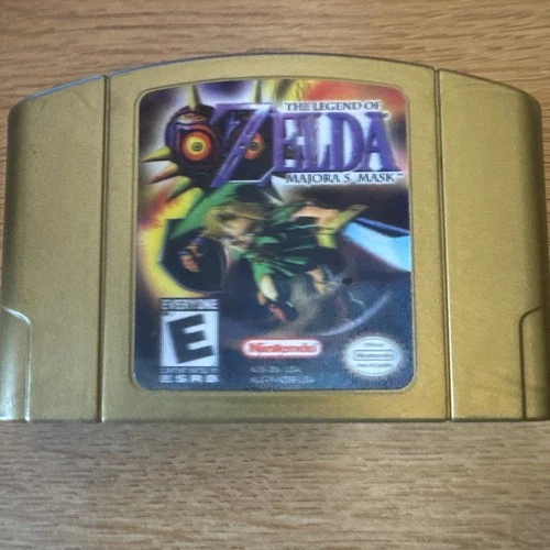 AUTHENTIC N64 Nintendo 64 Legend of Zelda Majora’s Mask Lenticular Gold Cart