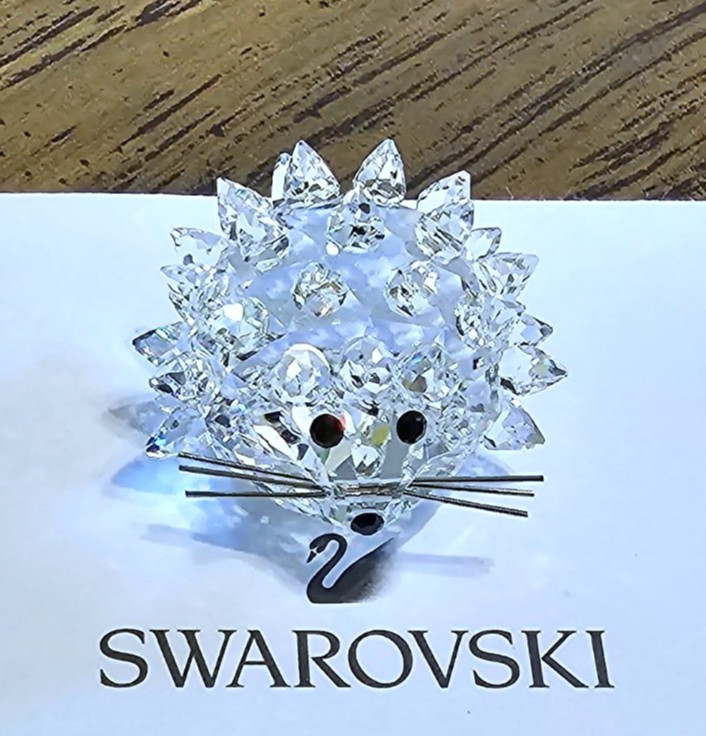 🦔 Swarovski Crystal 1994 MINIature Baby Hedgehog / Porcupine Figurine, Whiskers
