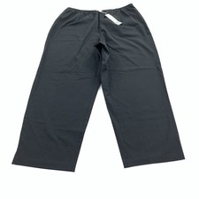 NWT 168 Eileen Fisher Slim Ankle Pant Size 1X Plus Black Side Zip Elastic Waist