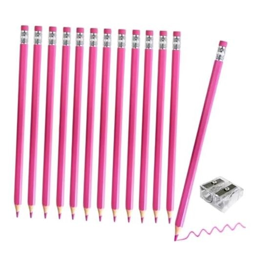 Erasable Colored Pencils With Eraser Pre-sharpened Pink