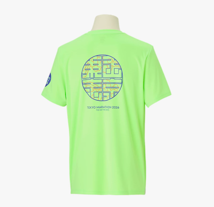 asics TOKYO MARATHON 2026 Tシャツ 海外M蛍光グリーン 2026 Official ASICS Tokyo Marathon 2026 Running Tee T-shirt