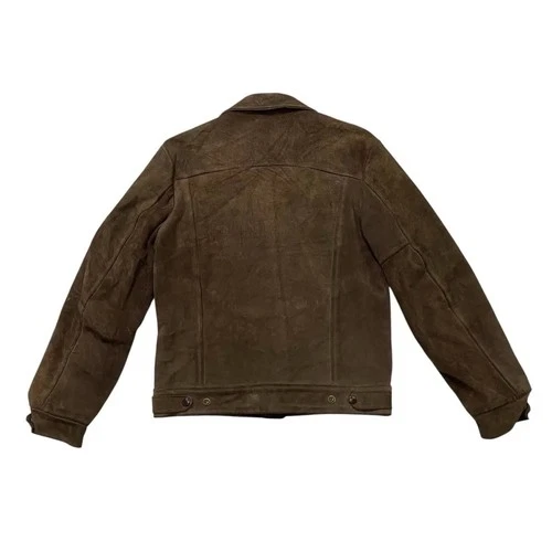 Schott NYC Vintage Brown Suede Trucker Jacket Made in USA 38 image 5