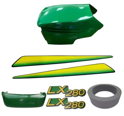 New Upper & Lower Hood/Bumper/Foam Isolator/LH&RH Stickers Fits John Deere LX280