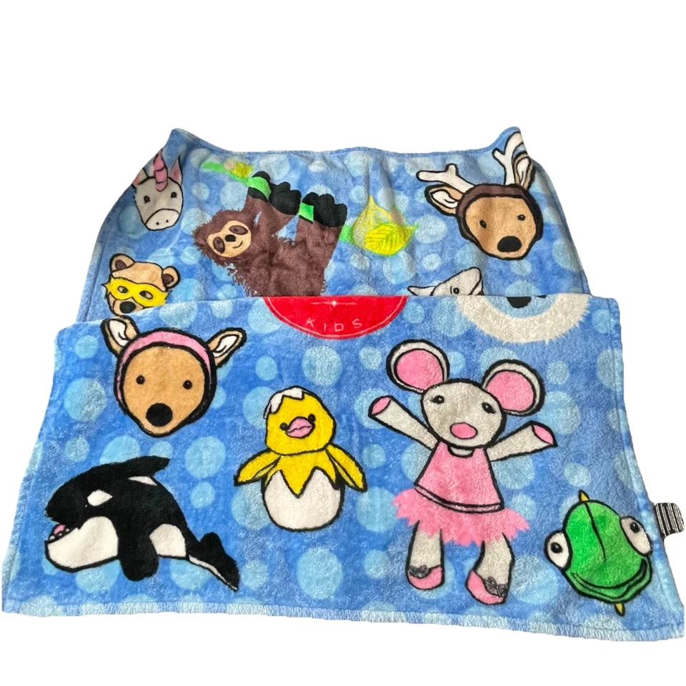 Manta Scentsy Buddy Kids Lunares Azules Círculos Animales Foto 3 de 4