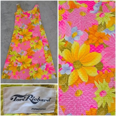 Vintag 60s 70s PSYCHEDELIC Tori Richard Muumuu HAWAIIAN Dress TIKI