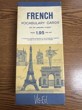 Vintage Vis-Ed French Vocabulary Flash Cards 1000 Boxed Educational Crafting