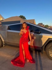 red prom dress size 4 excellent condition