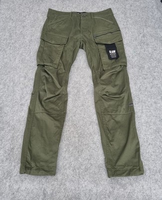 G Star Raw Hose Herren 32 34 Grün Cargo Rovic Zip 3D Tapered Combat Army