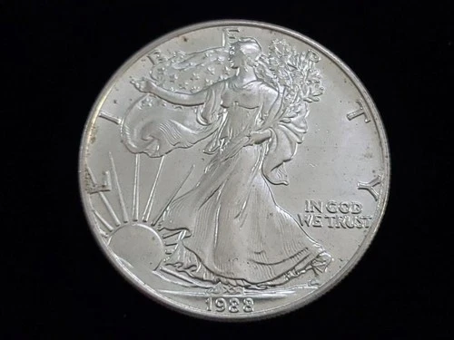 1988 $1 American Silver Eagle 1oz Fine Silver Coin #8 NICE!
