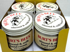 4pk Burt's Bees Almond Milk Hand Cream 2oz jars Paraben/Phthalate Free READ