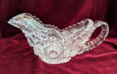 VTG Cut Glass/Crystal Creamer or Gravy Boat - Image 1 of 4