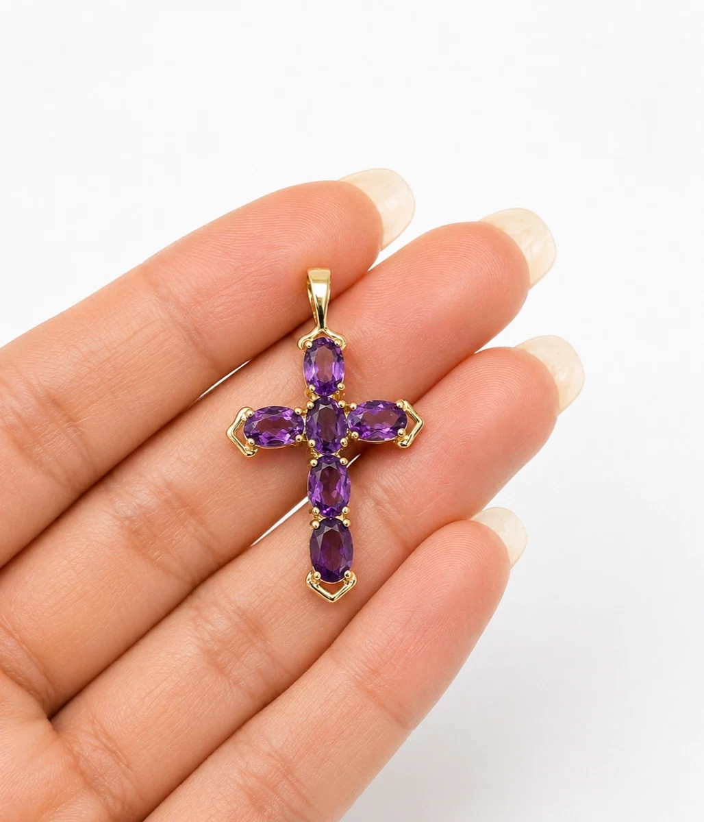 Purple Cross Pendant Necklaces & Pendants for Men for sale | eBay