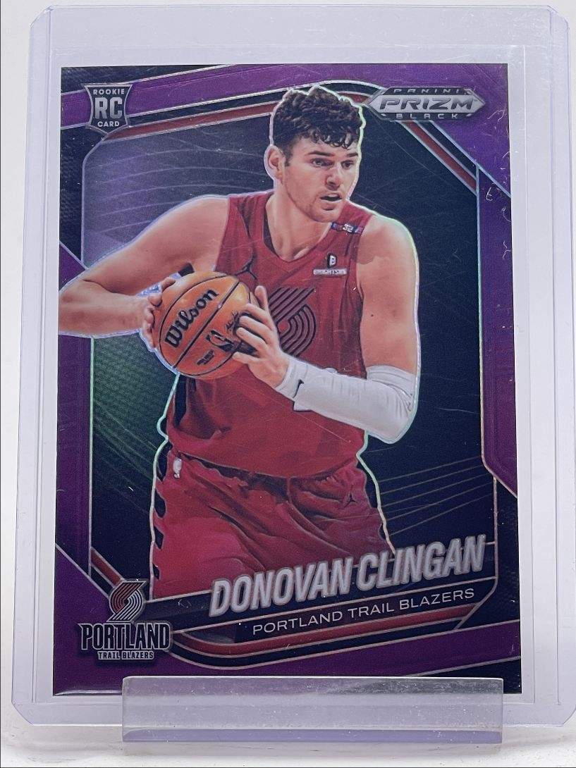 DONOVAN CLINGAN 2024-25 PANINI PRIZM BLACK ROOKIE PURPLE #131 RC /99 Q3789