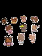 New Cute 2 Sanrio Brown Hello Kitty Stickers Lot Of 10 B