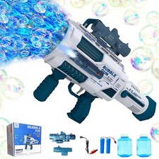Automatic Gatling Bubble Gun with 2 Rechargeable Batteries, Produces Tens of Tho