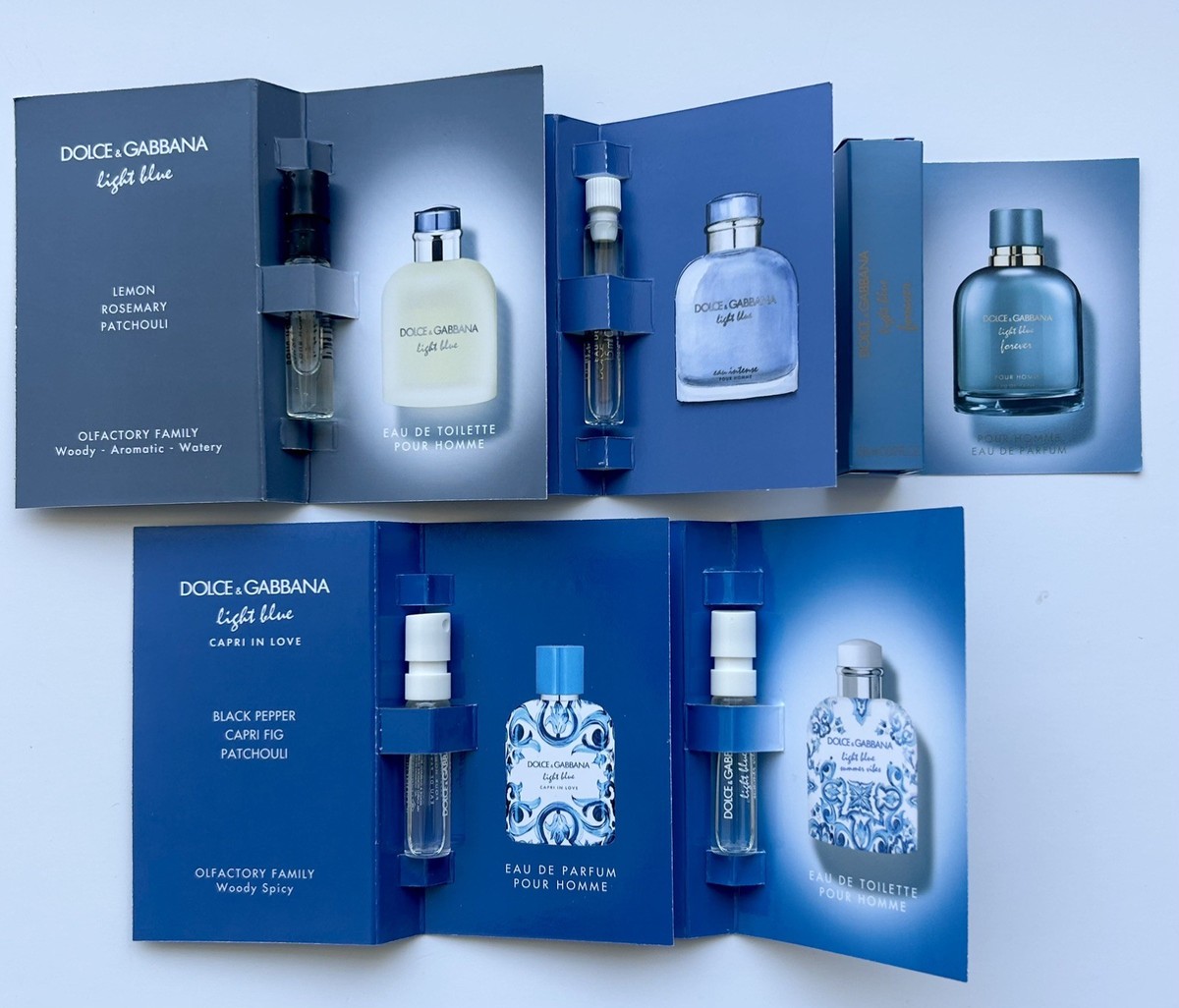 D&G Dolce & Gabbana LIGHT BLUE Perfume Collection 5pc Sample Spray