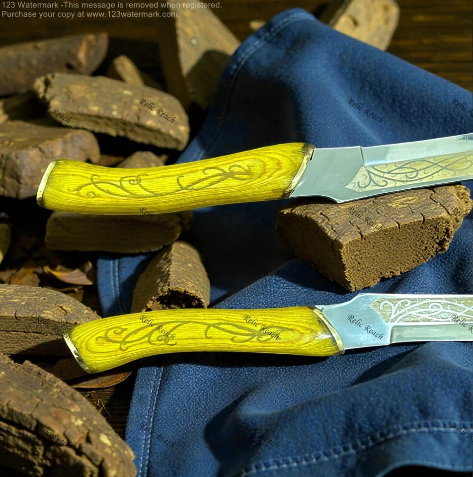 Espada Doble Elfo Con Placa De Exhibición, Legolas Cosplay LOTR Decoración Fantasía Corta Foto 2 de 3