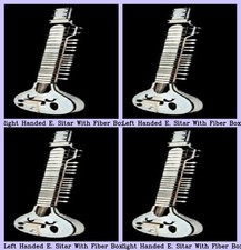 White Right Handed & Left Handed Electric Sitar With Fiber Box