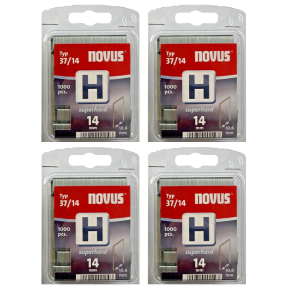 2X 1000 Tackerklammern Novus Typ H 37 14Mm 14 X 10,6 Mm Heftklammern # 042-0373-image