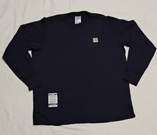 Carhartt FR 101245 Men 2XLT Flame Resistant Base Force Crewneck Shirt Navy CAT2