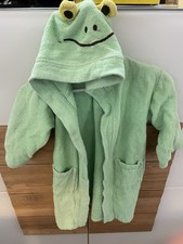 Kinder Bademantel 104/110 grün Frosch Kaputt...