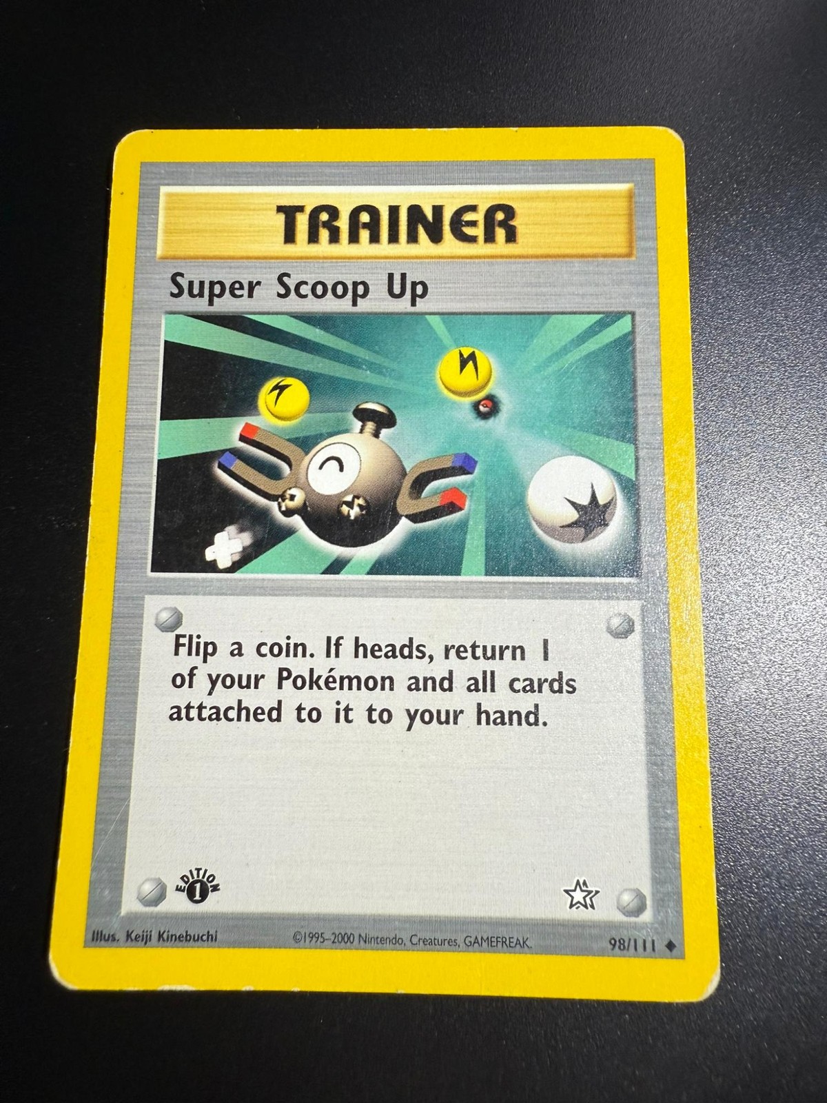 SUPER SCOOP UP 98/111 UNCOMMON NEO GENESIS POKEMON HEAVILY PLAYED 1ST EDITION