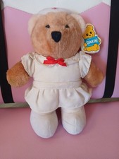 Vintage Dakin Plush Nurse Nancy Bear Stuffed Animal 8" 1985