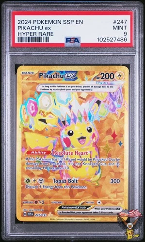 Pikachu EX 247/191 Hyper Rare Ssp En Surging Sparks Pokemon PSA 9