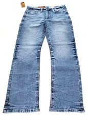 T.K. AXEL Slim Boot Cut Jeans Men 32 x 34 Blue Denim Stretch Light Wash NWT