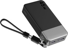 Power Bank 20000mAh 45W Charging Portable External Battery with Detachable Cable