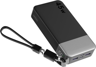 PowerBank 20000mAh 45W Charging Portable External Battery ,Detachable Cable PD