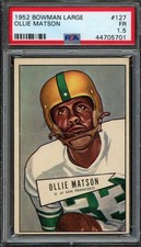 1952 BOWMAN LARGE #127 OLLIE MATSON PSA 1.5 CARDINALS RC HOF [701]