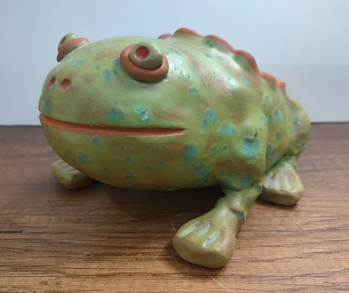Handmade Susan Reinecke Pottery Planter Frog Signed Unused Whimsical Pottery - Picture 2 of 7