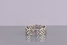 Sterling Silver 6mm Scalloped Over Under Openwork Band Ring 925 Sz: 8