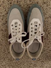 Geox Respira Colorblock Breathable Lace-Up Sneakers White Blue Burgundy unisex