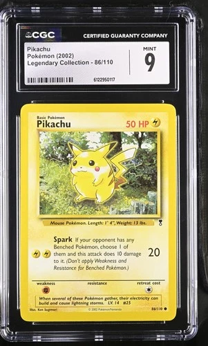 CGC 9 MINT Pikachu 2002 Legendary Collection 86/110 Pokemon Card