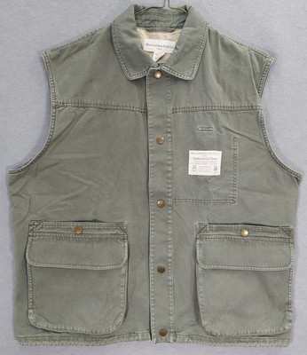 Vintage Abercrombie & Fitch Vest Adirondack Trail Olive Men XL Hunt Fish Shoot