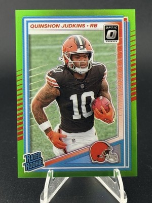 2025 Panini Donruss Optic Quinshon Judkins Rated Rookie Neon Green Prizm #/199