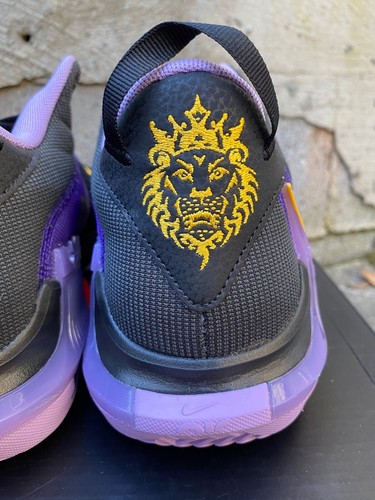 2022 Nike LeBron Witness 7 VII “Lakers” Black Gold Court Purple Lilac size 11.5 - Picture 6 of 12