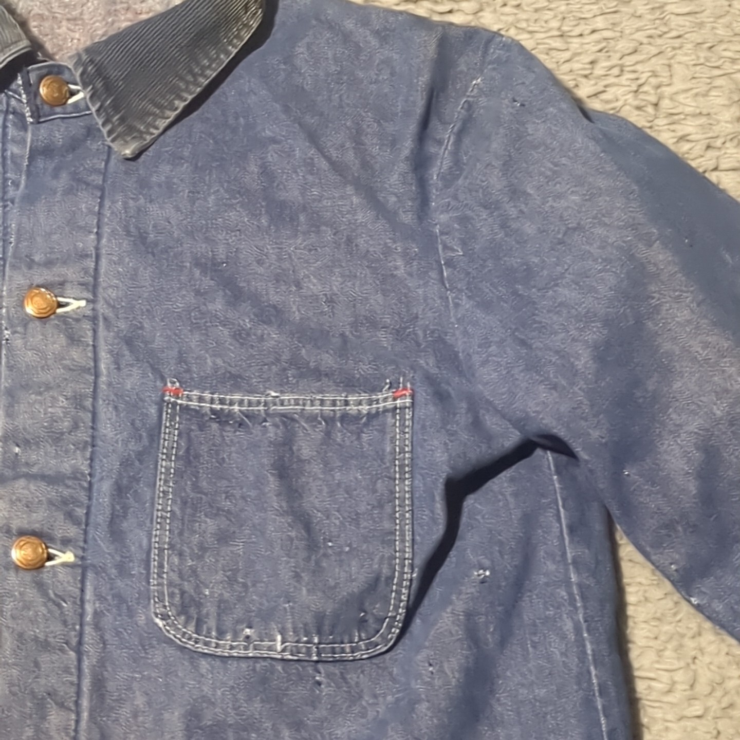 Vintage Wrangler Blue Bell Blanket Lined Corduroy Collar Denim Work Jacket