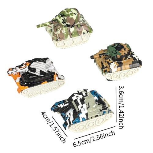Lot de 4 mini véhicules blindés jouets à l'échelle 1:76, simulation, jeu de - Photo 4/5