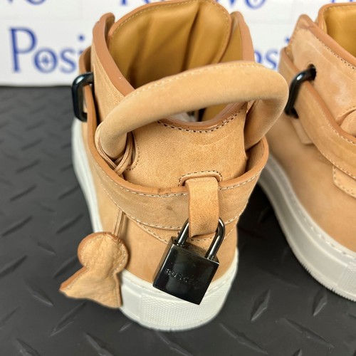 Buscemi Hombres 100MM Vegtano/Avorio Cuero Tenis Zapatos EE. UU. 6 MUESTRA con Defecto - Imagen 7 de 9
