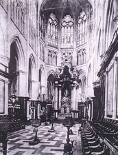 Choir, Cathedral of St. Bavon, Ghent, Belgium, Magic Lantern Glass Slide