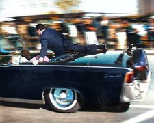 John F Kennedy assassination Dallas Trade Mart Clint Hill 8x10 Photo Colorized