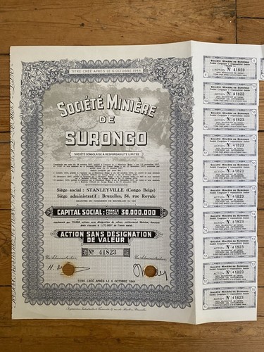 Compagnie Minière de SURONGO (STALEYVILLE CONGO BELGE) (H2)