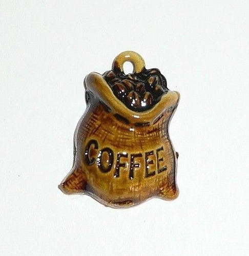 Dije de metal para bolsa de granos de café - Dije de metal para pulsera bolsa de café de 1/2"x3/4" - Imagen 1 de 5